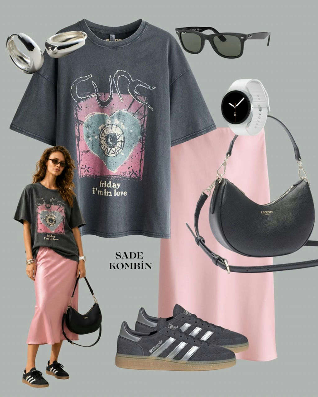 Baskılı T-shirt Kombini
